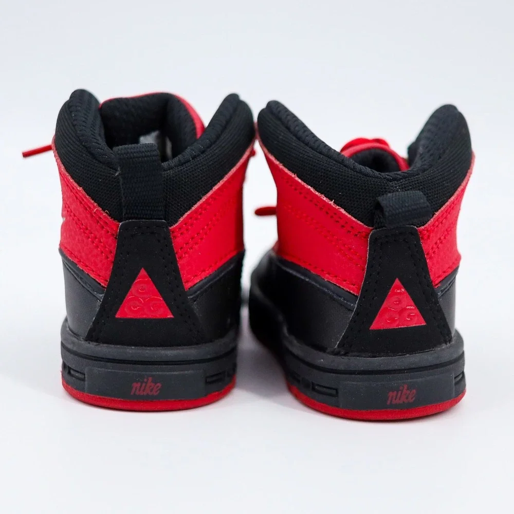 Nike ACG Woodside 2 High Toddler Kids Size 6C Red‎ Black Boots Duck Boot